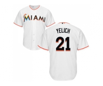 Youth Miami Marlins #21 Christian Yelich White Cool Base Stitched MLB Jersey