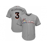 Youth Miami Marlins #3 Adeiny Hechavarria Grey Cool Base Stitched MLB Jersey