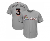 Youth Miami Marlins #3 Adeiny Hechavarria Grey Cool Base Stitched MLB Jersey