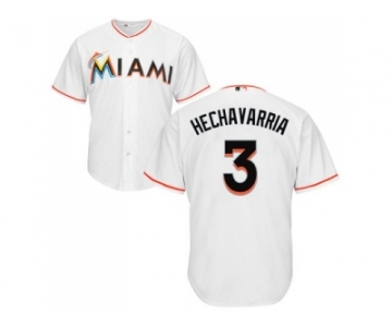 Youth Miami Marlins #3 Adeiny Hechavarria White Cool Base Stitched MLB Jersey