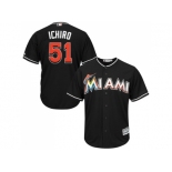 Youth Miami Marlins #51 Ichiro Suzuki Black Cool Base Stitched MLB Jersey