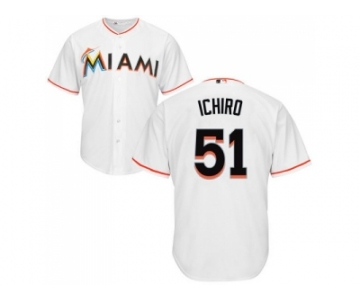 Youth Miami Marlins #51 Ichiro Suzuki White Cool Base Stitched MLB Jersey