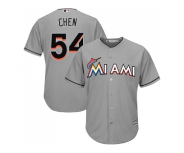 Youth Miami Marlins #54 Wei-Yin Chen Grey Cool Base Stitched MLB Jersey