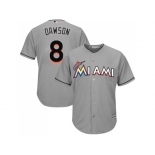 Youth Miami Marlins #8 Andre Dawson Grey Cool Base Stitched MLB Jersey