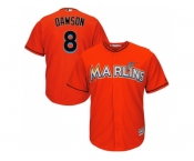 Youth Miami Marlins #8 Andre Dawson Orange Cool Base Stitched MLB Jersey