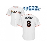 Youth Miami Marlins #8 Andre Dawson White Cool Base Stitched MLB Jersey