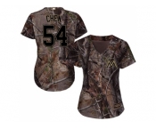 Women Miami Marlins #54 Wei-Yin Chen Camo Realtree Collection Cool Base Stitched MLB Jersey