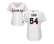 Women Miami Marlins #54 Wei-Yin Chen White Home Stitched MLB Jersey