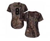 Women Miami Marlins #8 Andre Dawson Camo Realtree Collection Cool Base Stitched MLB Jersey