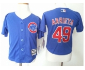 Toddler Chicago Cubs #49 Jake Arrieta Blue Cool Base Stitched MLB Jersey