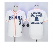 MLB Men Bad News Bears Button Down #3 Kelly Leak White Movie Stitched Baseball Jersey