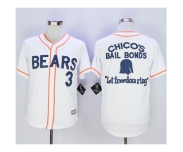 MLB Men Bad News Bears Button Down #3 Kelly Leak White Movie Stitched Baseball Jersey