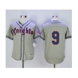 MLB Men New York Knights The Natural #9 Roy Hobbs Grey Movie Stitched Baseball Jersey