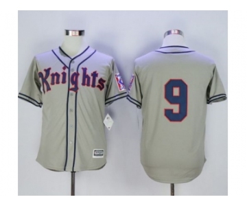 MLB Men New York Knights The Natural #9 Roy Hobbs Grey Movie Stitched Baseball Jersey