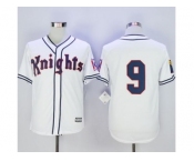 MLB Men New York Knights The Natural #9 Roy Hobbs White Movie Stitched Baseball Jersey