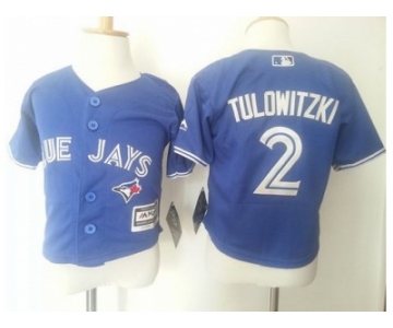 Toddler Toronto Blue Jays #2 Troy Tulowitzki Blue Cool Base Stitched MLB Jersey