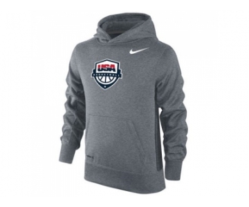 Youth Team USA Nike Basketball KO Performance Hoodie Gray