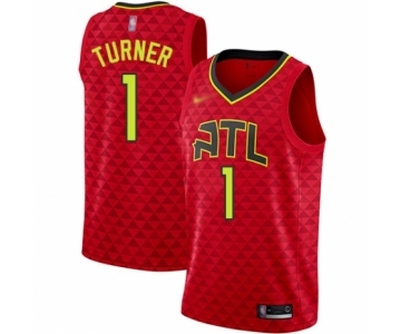 Women's Atlanta Hawks #1 Evan Turner Authentic Red Basketball Jersey Statement Edition