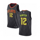 Women's Atlanta Hawks #12 De'Andre Hunter Authentic Black Basketball Jersey - Icon Edition