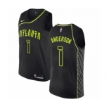 Women's Nike Atlanta Hawks #1 Justin Anderson Swingman Black NBA Jersey - City Edition