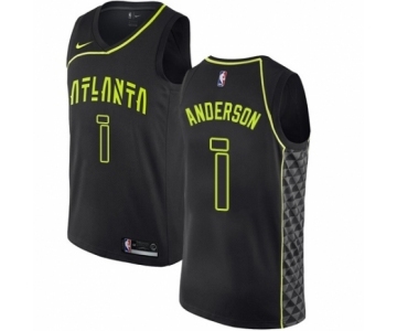 Women's Nike Atlanta Hawks #1 Justin Anderson Swingman Black NBA Jersey - City Edition