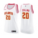 Women's Nike Atlanta Hawks #20 John Collins Swingman White Pink Fashion NBA Jersey