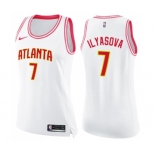 Women's Nike Atlanta Hawks #7 Ersan Ilyasova Swingman White Pink Fashion NBA Jersey