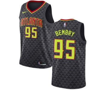 Women's Nike Atlanta Hawks #95 DeAndre' Bembry Swingman Black Road NBA Jersey - Icon Edition