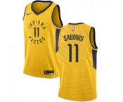 Women's Nike Indiana Pacers #11 Domantas Sabonis Authentic Gold NBA Jersey Statement Edition