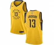 Women's Nike Indiana Pacers #13 Mark Jackson Authentic Gold NBA Jersey Statement Edition