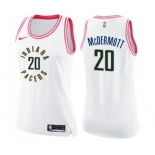 Women's Nike Indiana Pacers #20 Doug McDermott Swingman White Pink Fashion NBA Jersey