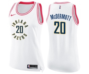 Women's Nike Indiana Pacers #20 Doug McDermott Swingman White Pink Fashion NBA Jersey