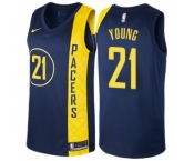 Women's Nike Indiana Pacers #21 Thaddeus Young Swingman Navy Blue NBA Jersey - City Edition