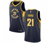 Women's Nike Indiana Pacers #21 Thaddeus Young Swingman Navy Blue Road NBA Jersey - Icon Edition