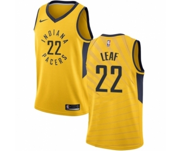 Women's Nike Indiana Pacers #22 T. J. Leaf Authentic Gold NBA Jersey Statement Edition