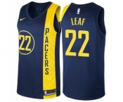 Women's Nike Indiana Pacers #22 T. J. Leaf Swingman Navy Blue NBA Jersey - City Edition