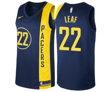 Women's Nike Indiana Pacers #22 T. J. Leaf Swingman Navy Blue NBA Jersey - City Edition