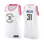 Women's Nike Indiana Pacers #31 Reggie Miller Swingman White Pink Fashion NBA Jersey