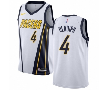 Women's Nike Indiana Pacers #4 Victor Oladipo White Swingman Jersey - Earned Edition