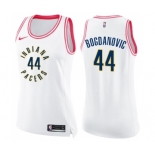 Women's Nike Indiana Pacers #44 Bojan Bogdanovic Swingman White Pink Fashion NBA Jersey