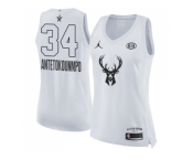 Women Nike Milwaukee Bucks #34 Giannis Antetokounmpo White NBA Jordan Swingman 2018 All-Star Game Jersey