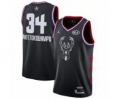 Women's Jordan Milwaukee Bucks #34 Giannis Antetokounmpo Swingman Black 2019 All-Star Game Basketball Jersey