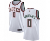 Women's Milwaukee Bucks #0 Donte DiVincenzo Authentic White Fashion Hardwood Classics Basketball Jersey