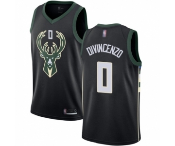 Women's Milwaukee Bucks #0 Donte DiVincenzo Swingman Black Basketball Jersey - Statement Edition