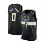 Women's Milwaukee Bucks #0 Donte DiVincenzo Swingman Black Finished Basketball Jersey - Statement Edition