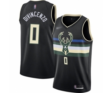 Women's Milwaukee Bucks #0 Donte DiVincenzo Swingman Black Finished Basketball Jersey - Statement Edition