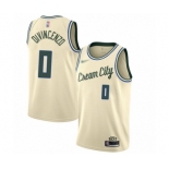 Women's Milwaukee Bucks #0 Donte DiVincenzo Swingman Cream Basketball Jersey - 2019-20 City Edition