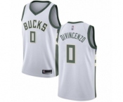 Women's Milwaukee Bucks #0 Donte DiVincenzo Swingman White Basketball Jersey - Association Edition