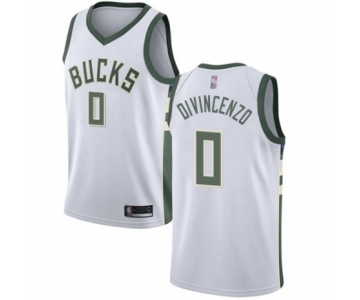 Women's Milwaukee Bucks #0 Donte DiVincenzo Swingman White Basketball Jersey - Association Edition