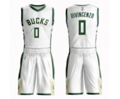 Women's Milwaukee Bucks #0 Donte DiVincenzo Swingman White Basketball Suit Jersey - Association Edition